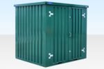 2m Flat Pack Storage Container - Powder Coated Green