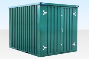 3m Flat Pack Storage Container - Powder Coated Green