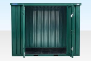 3m Side Door Flat Pack Store - Powder Coated Green