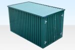 4m Flat Pack Storage Container - Powder Coated Green