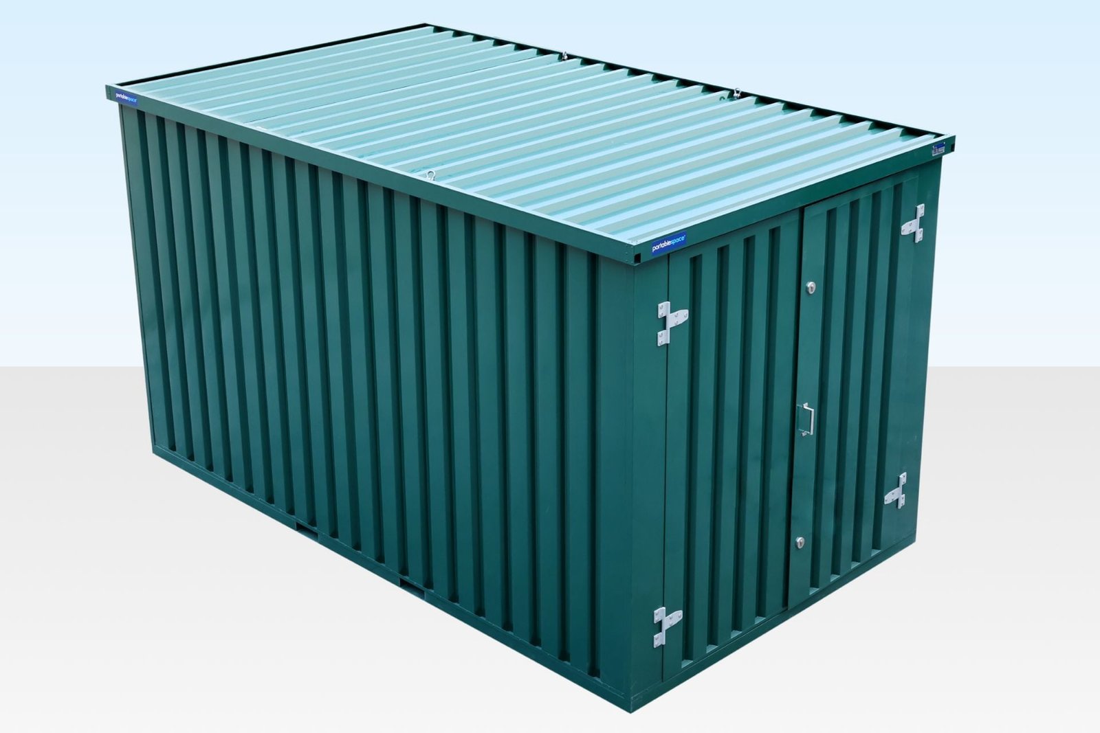 4m Flat Pack Storage Container - Powder Coated Green