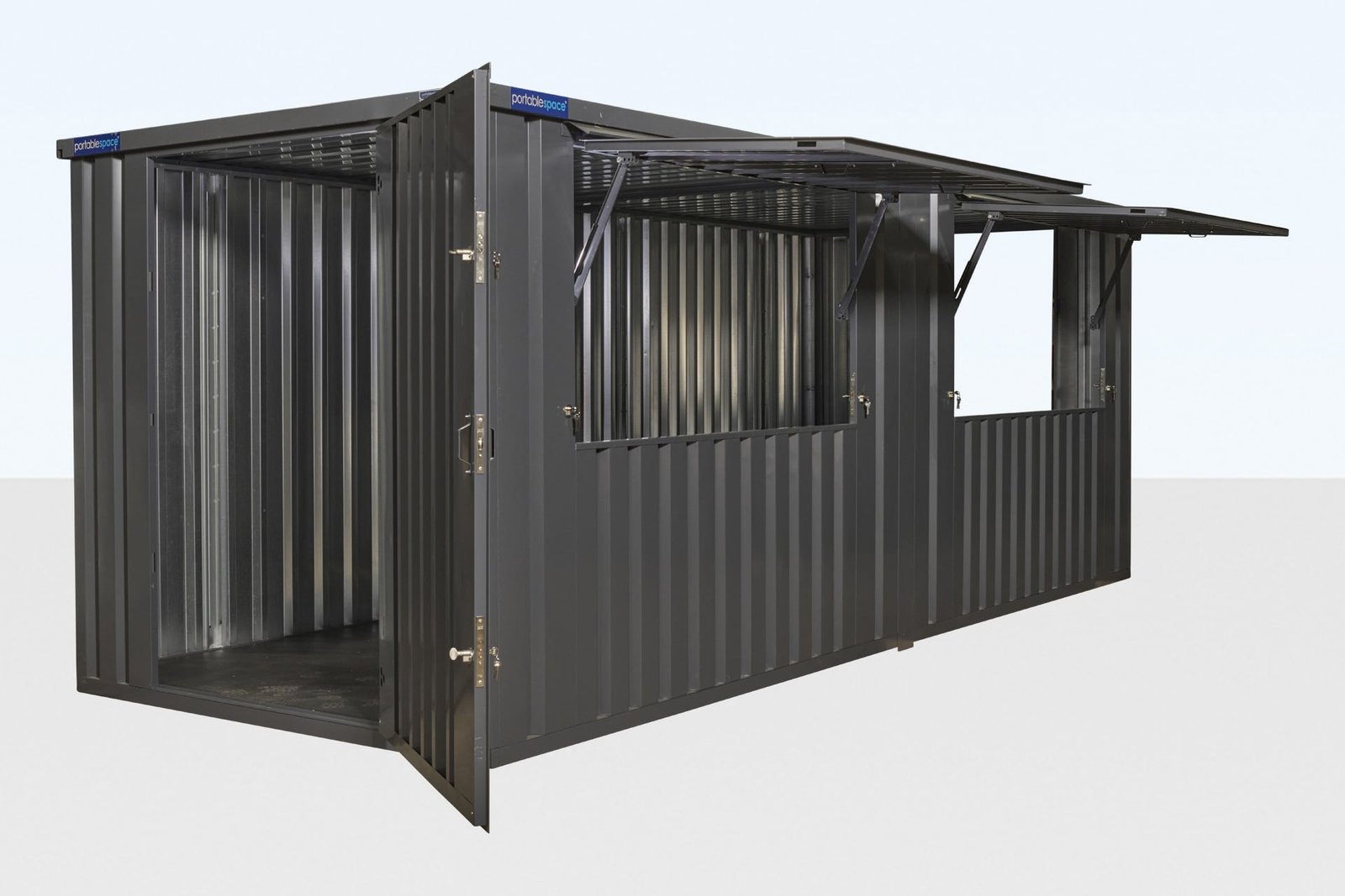 8m x 2m End Linked Flat Packed Kiosk Bundle (RAL7015)